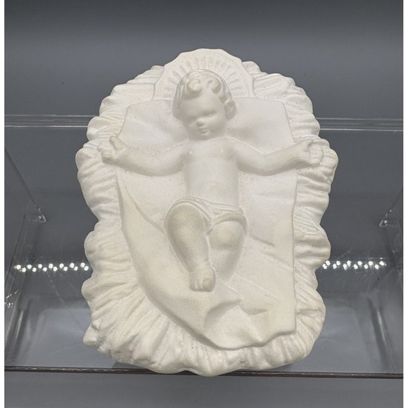 Vintage Atlantic Mold Nativity Baby Jesus Ceramic Christmas Unpainted 3" Tall - Picture 2 of 6